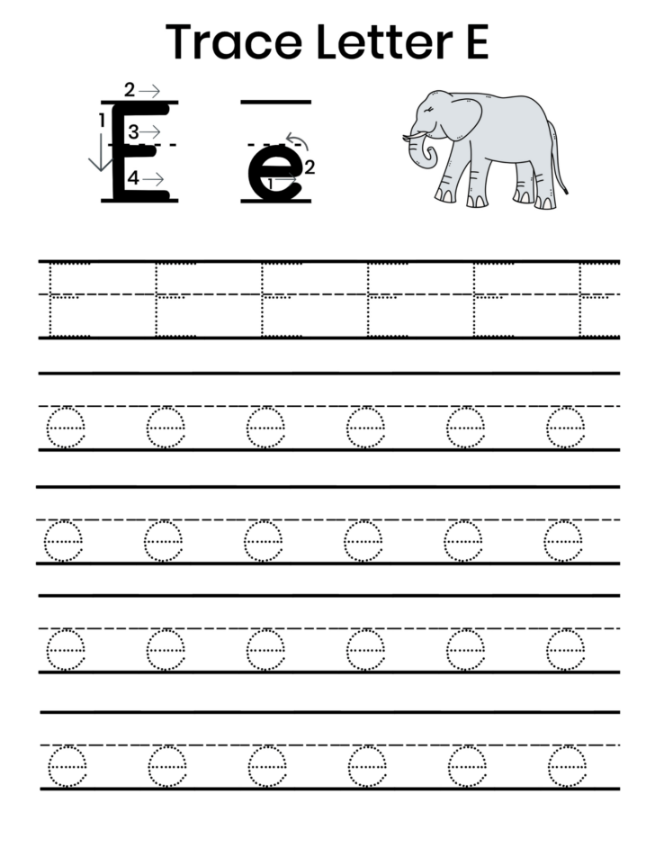 Tracing Letter E Printables