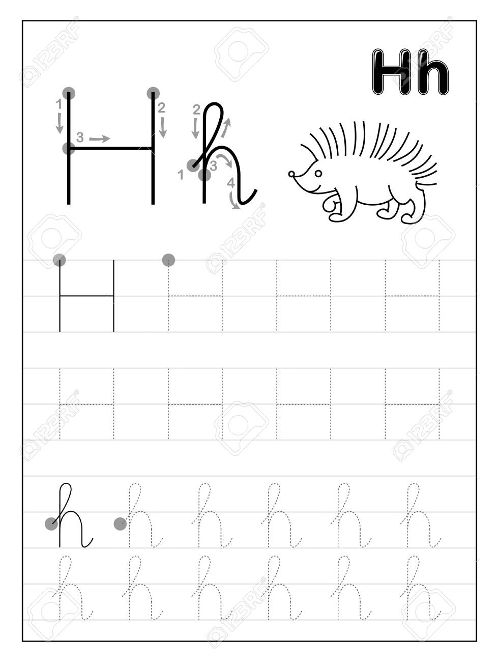 Letter H Tracing Page AlphabetWorksheetsFree