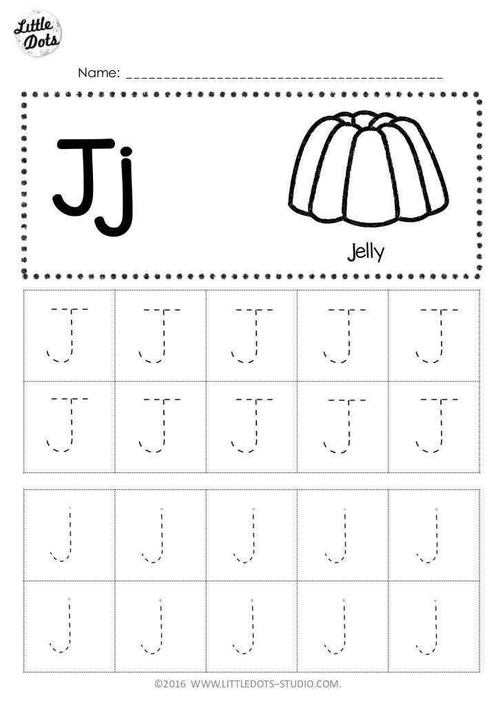 Tracing The Letter J Preschool Worksheet