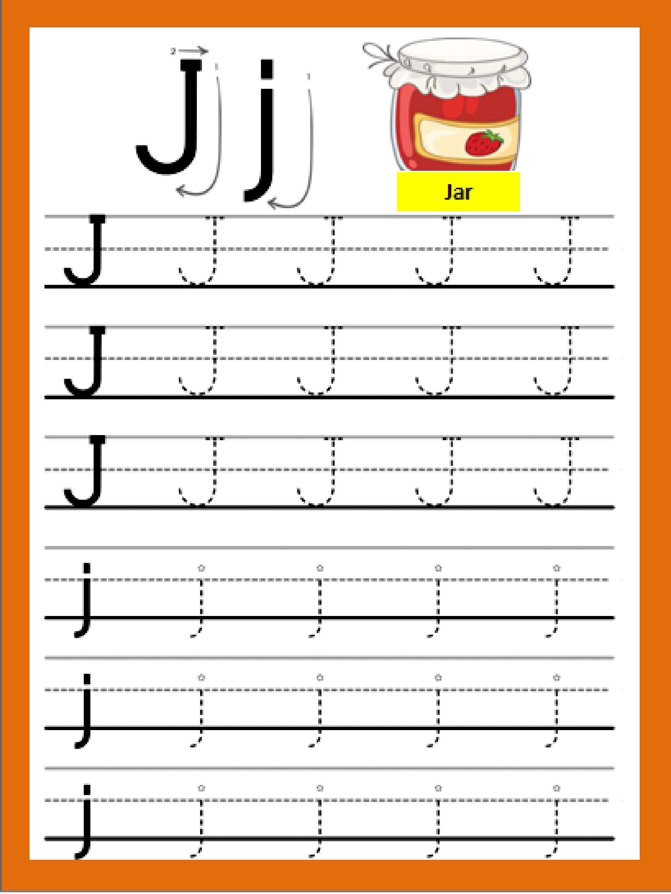 Letter Jj Handwriting Worksheets For Kids Alphabet Worksheets 