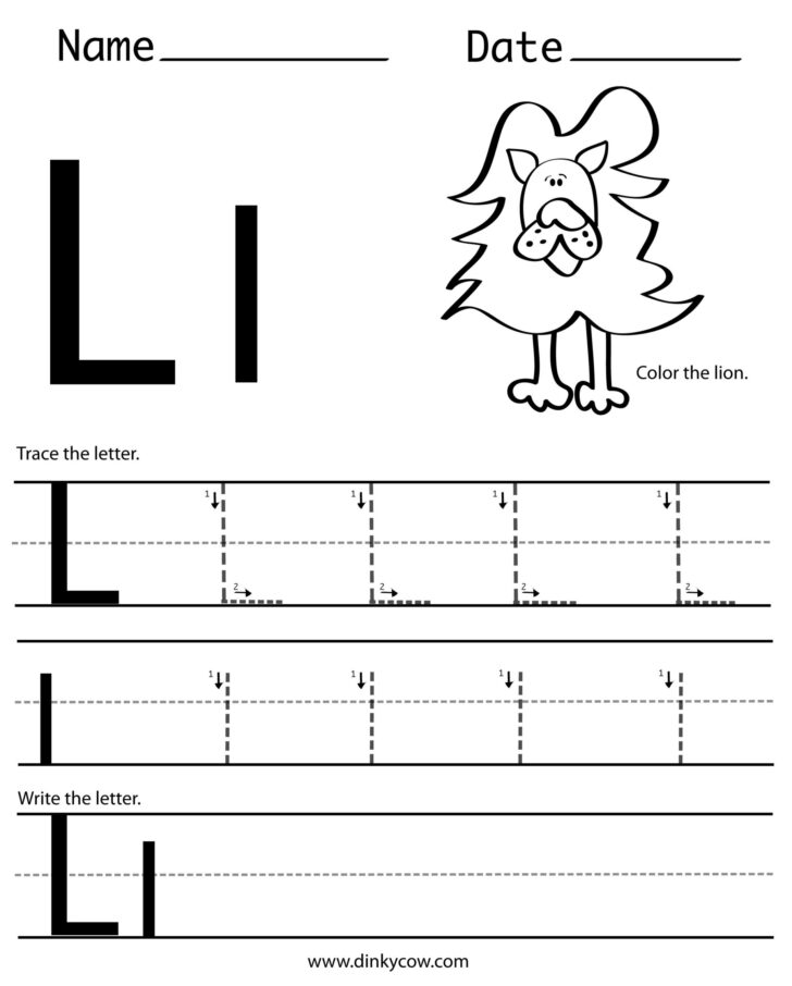 Free Letter L Tracing Worksheet