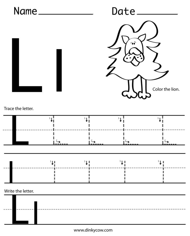 Letter L Tracing Worksheets Preschool