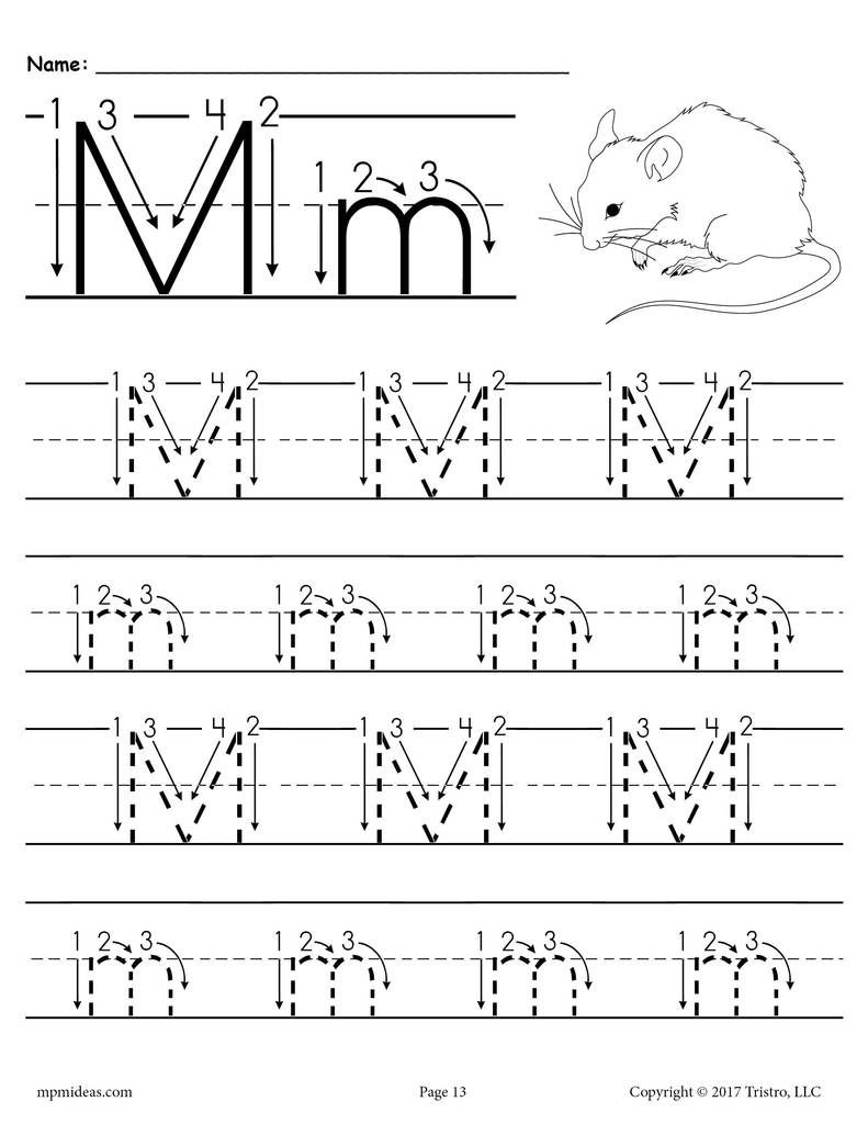 Letter M Template For Preschool Tracing Worksheets Name Tracing 