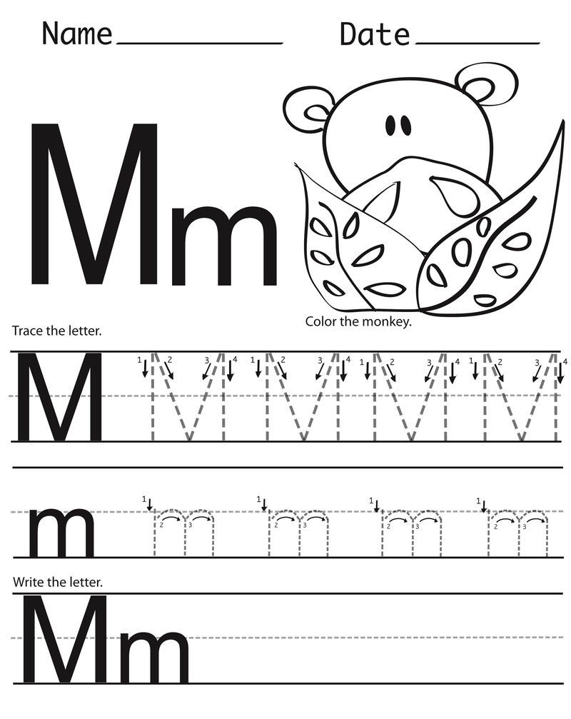 Letter M Worksheets For Tracing Free Handwriting Worksheets Letter M 