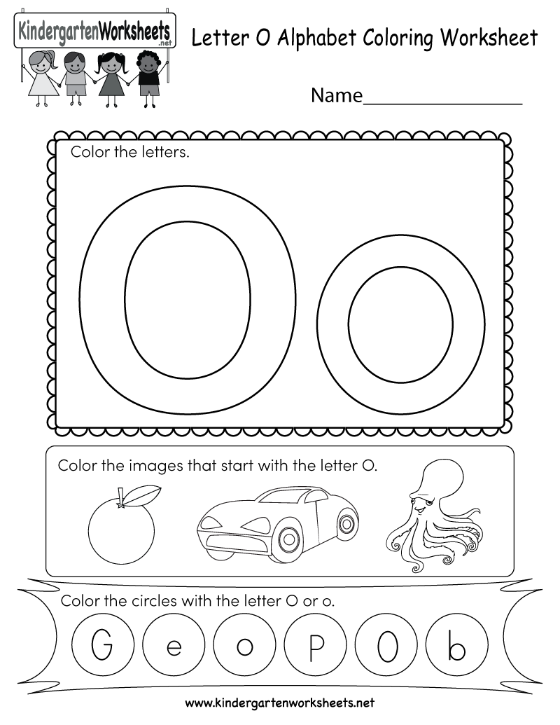 Letter O Coloring Worksheet Free Kindergarten English Worksheet For Kids