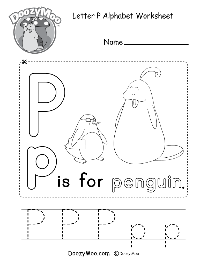 Letter P Alphabet Activity Worksheet Doozy Moo