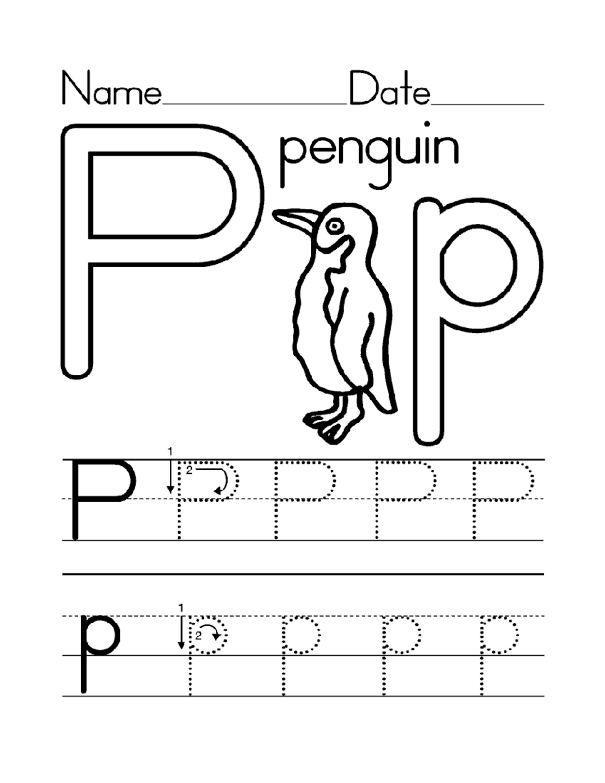 Letter P Tracing 101 Printable