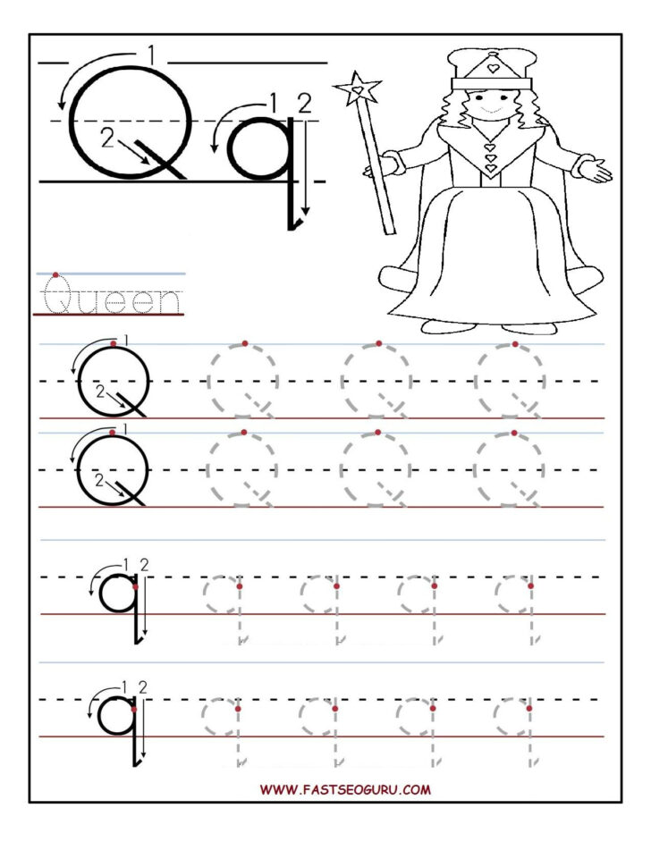 Letter Q Tracing Worksheet Preschool
