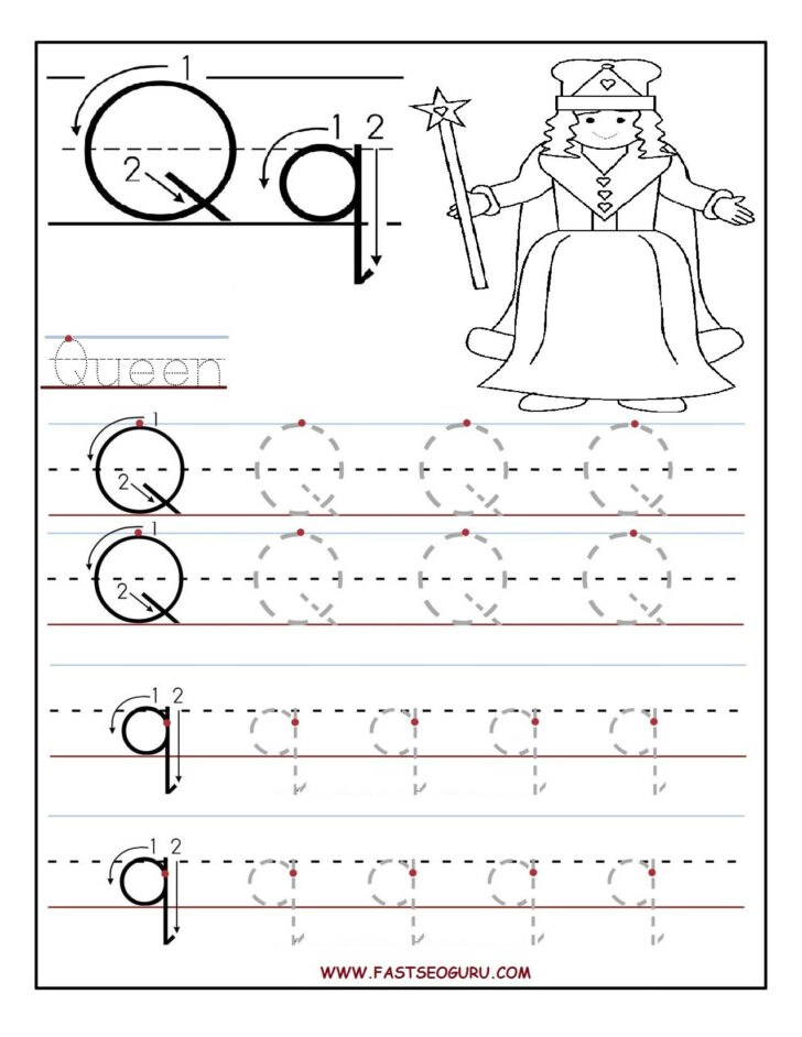 Free Letter Q Tracing Worksheet