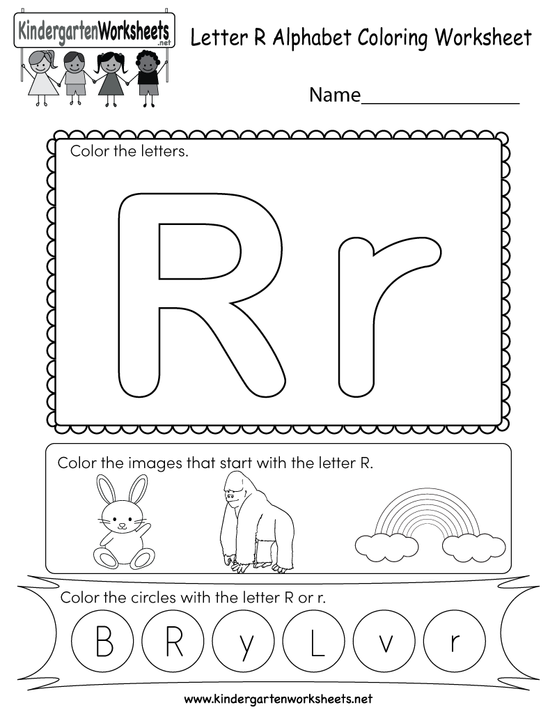 Letter R Coloring Worksheet Free Kindergarten English Worksheet For Kids