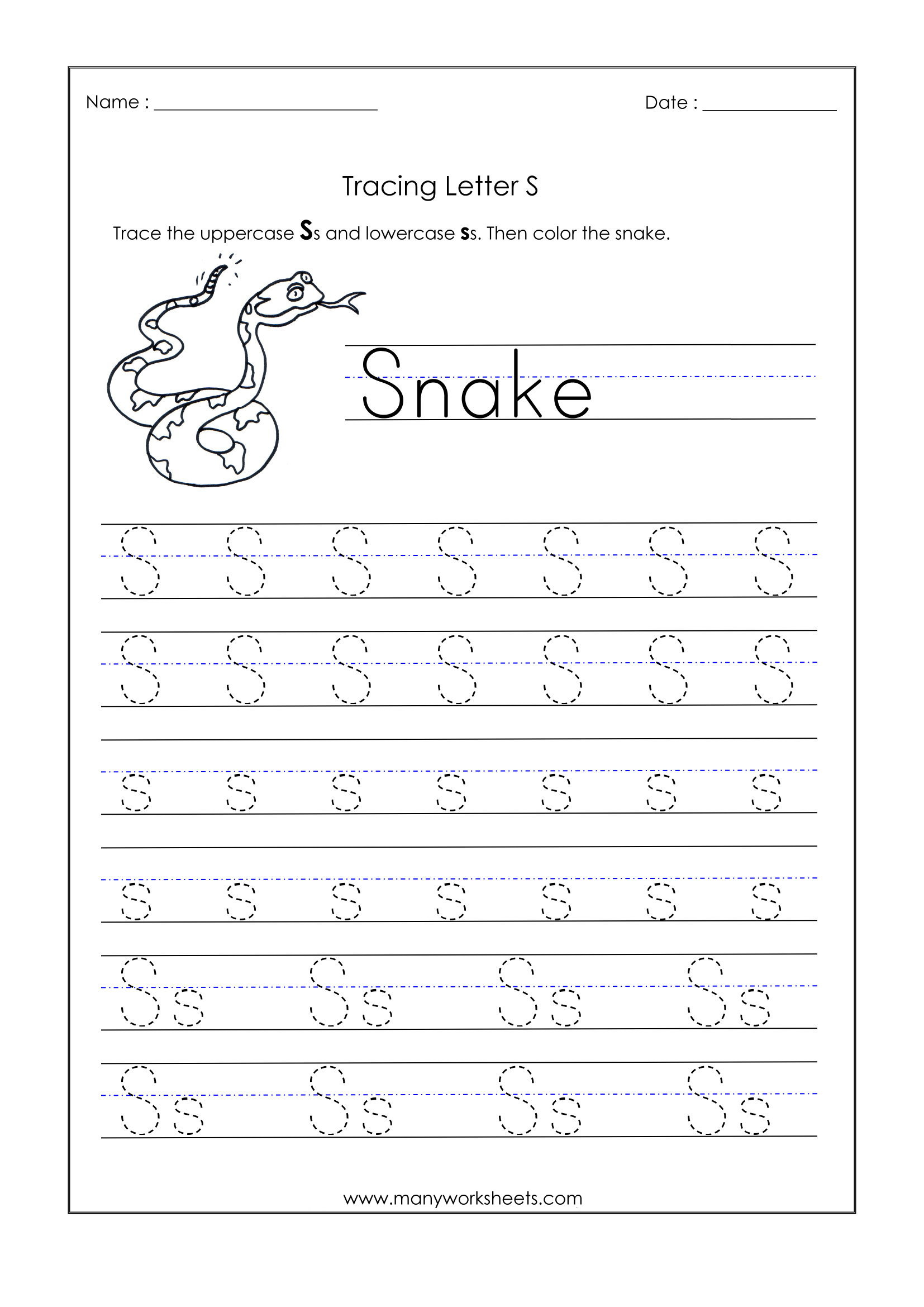 Letter S Tracing Worksheets Pdf Dot To Dot Name Tracing Website