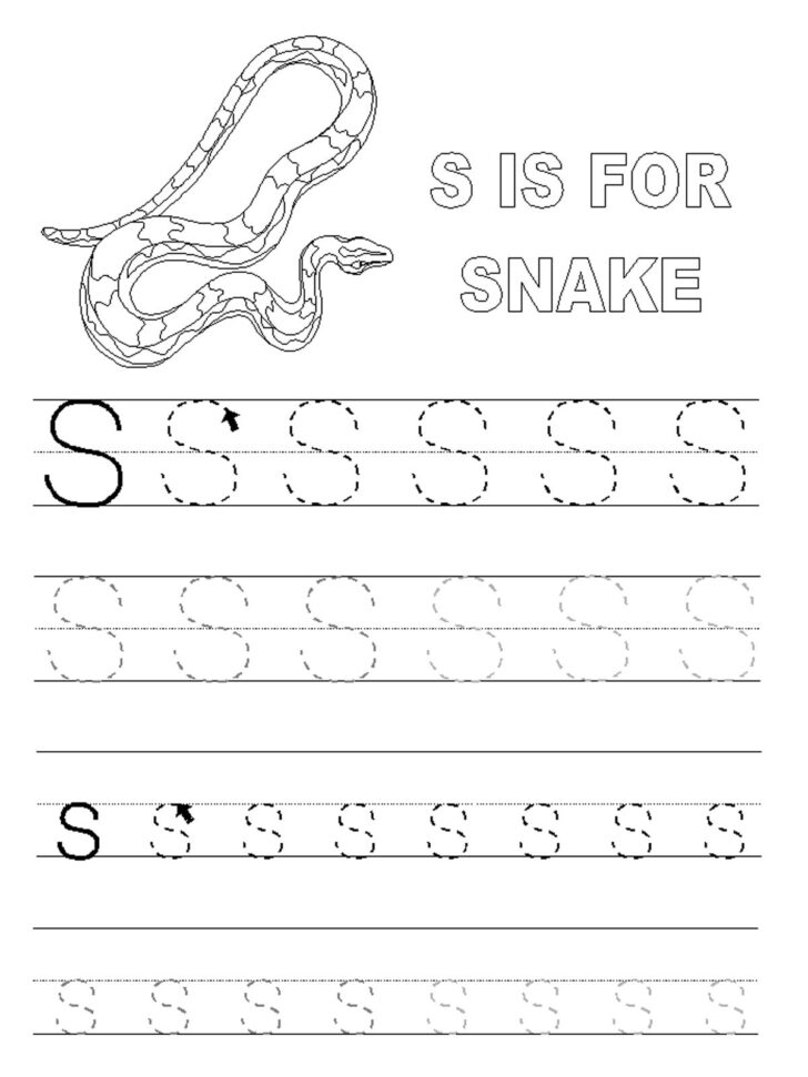 Tracing Letter S Worksheets For Kindergarten