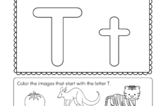 Letter T Coloring Worksheet Free Kindergarten English Worksheet For Kids