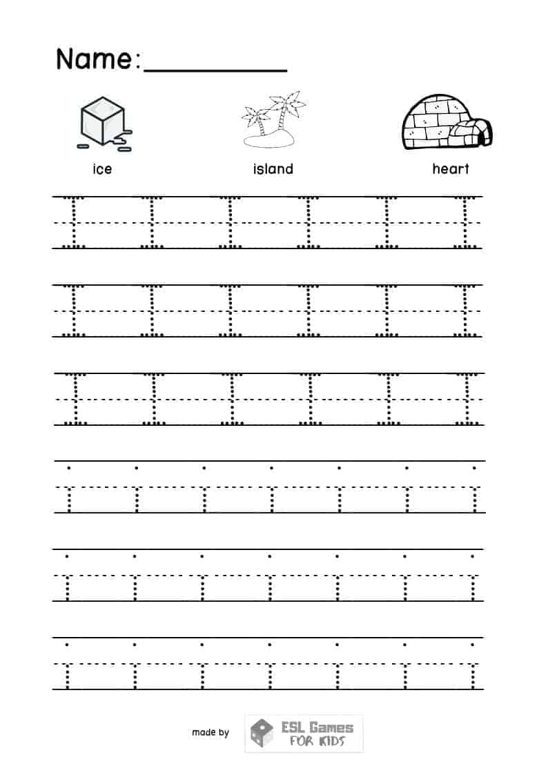 Tracing Letter II | Letter Tracing Worksheets