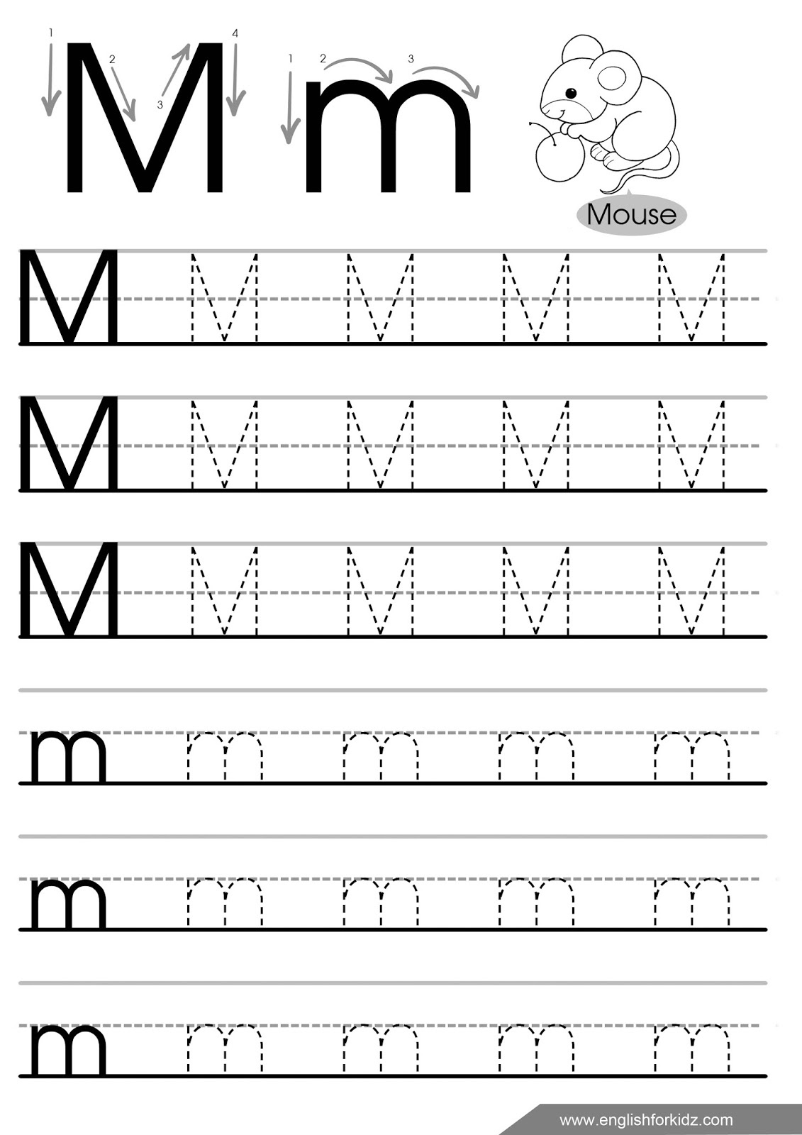 Letter Tracing Worksheets Letters K T 