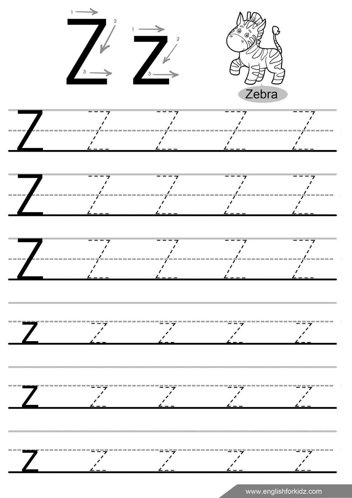 Letter Tracing Worksheets Letters U Z 