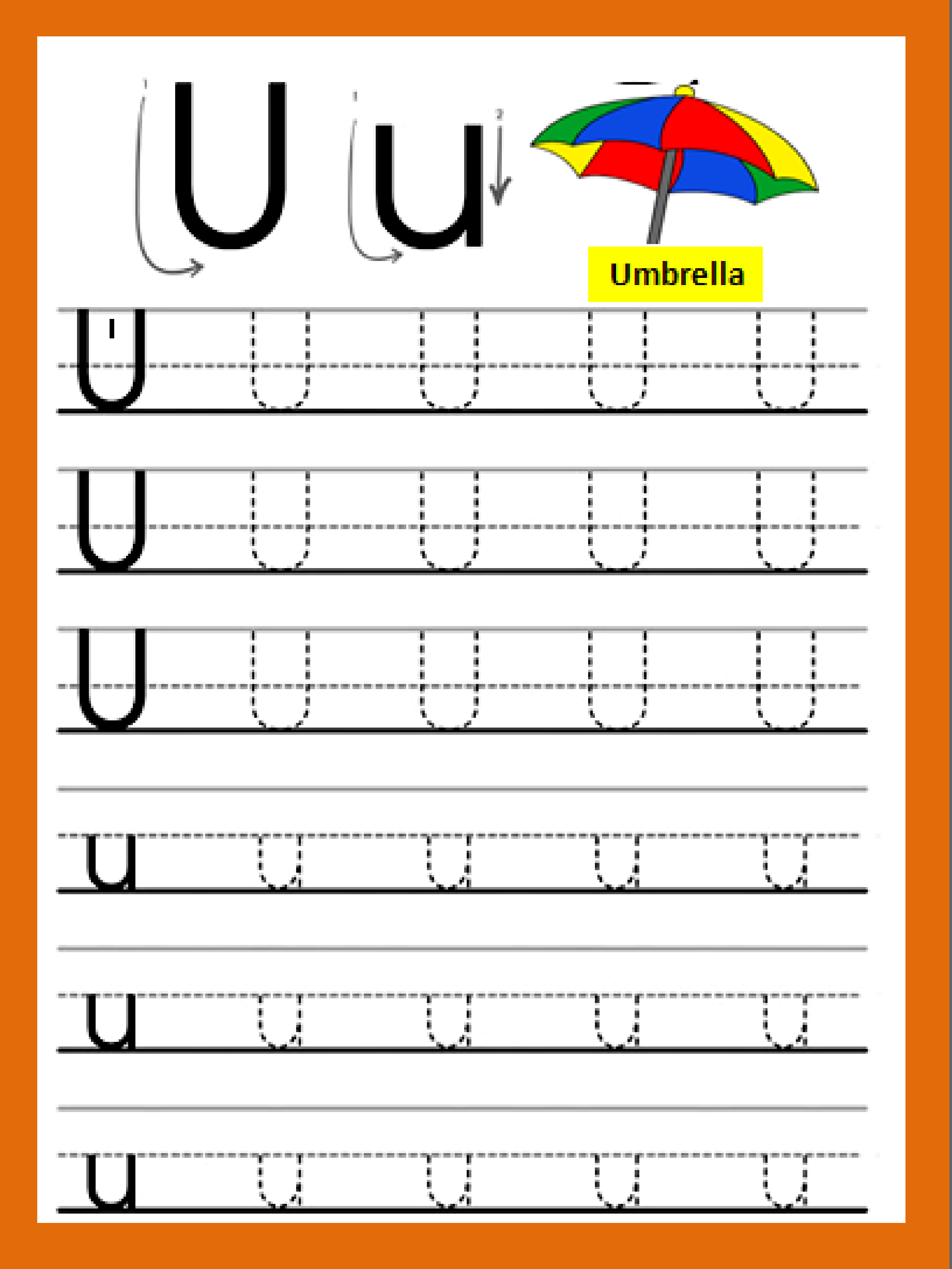 Letter Uu Alphabet Worksheets Preschool Letters For Kids Lettering