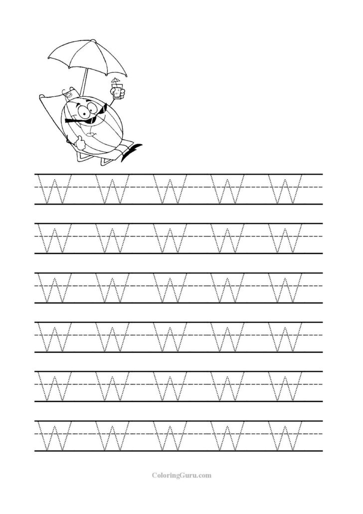 Letter W Tracing Sheet AlphabetWorksheetsFree