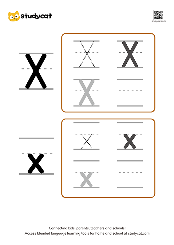 Letter Xx Writing Worksheets Printable Circle And Trace PDF