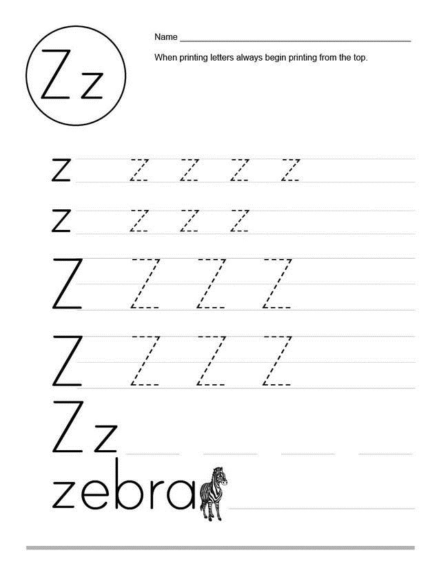 Letter Z Worksheet 101 Printable