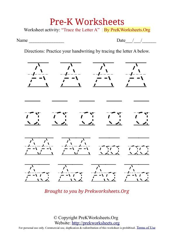 Lowercase Letter A Tracing 791X1024 Alphabet Tracing Worksheets Free 