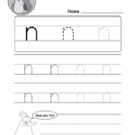 Lowercase Letter N Tracing Worksheet Doozy Moo