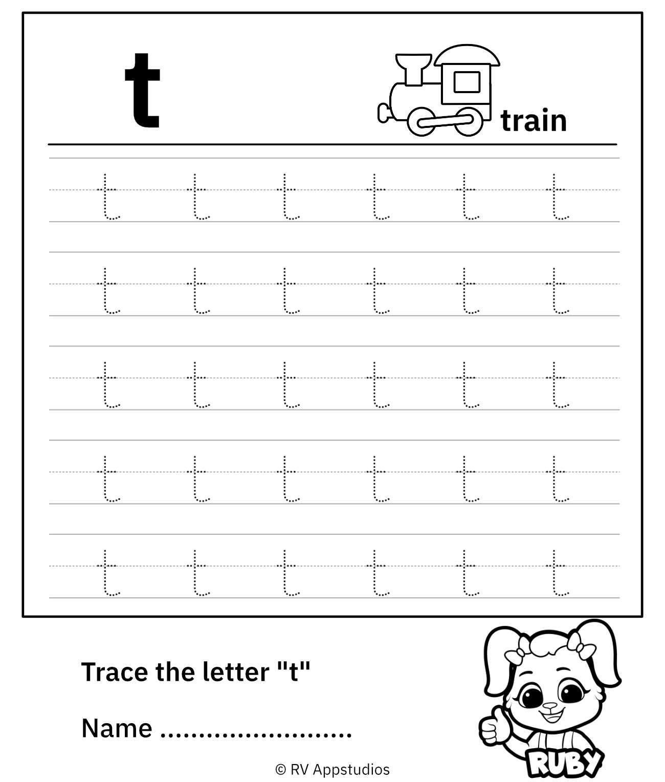 Lowercase Letter t Tracing Worksheet Free Printable Tracing Letters 