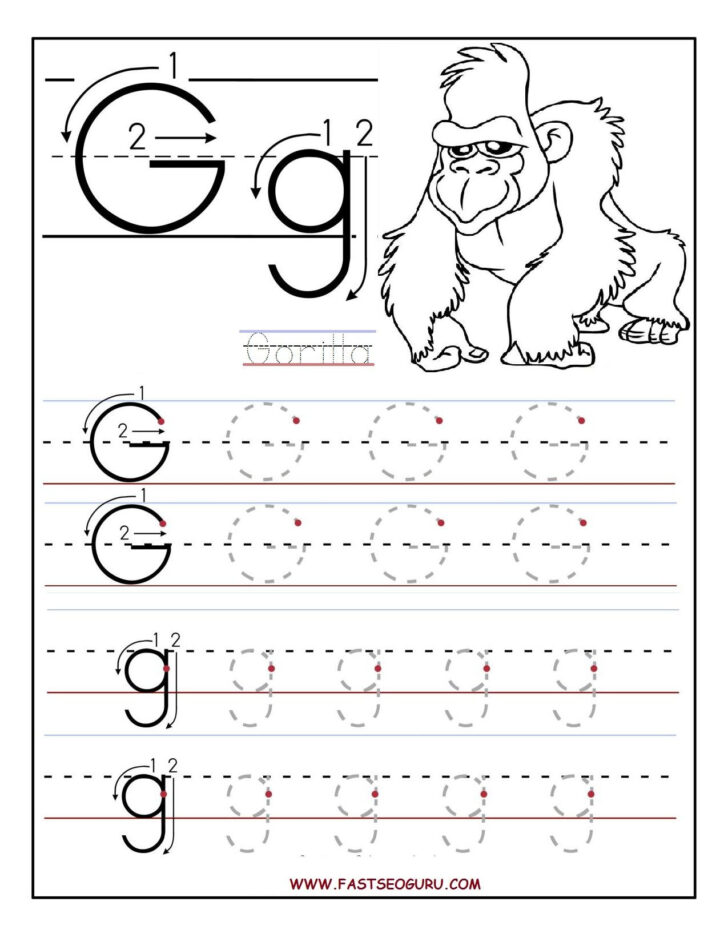 Letter G Tracing Worksheets For Preschool