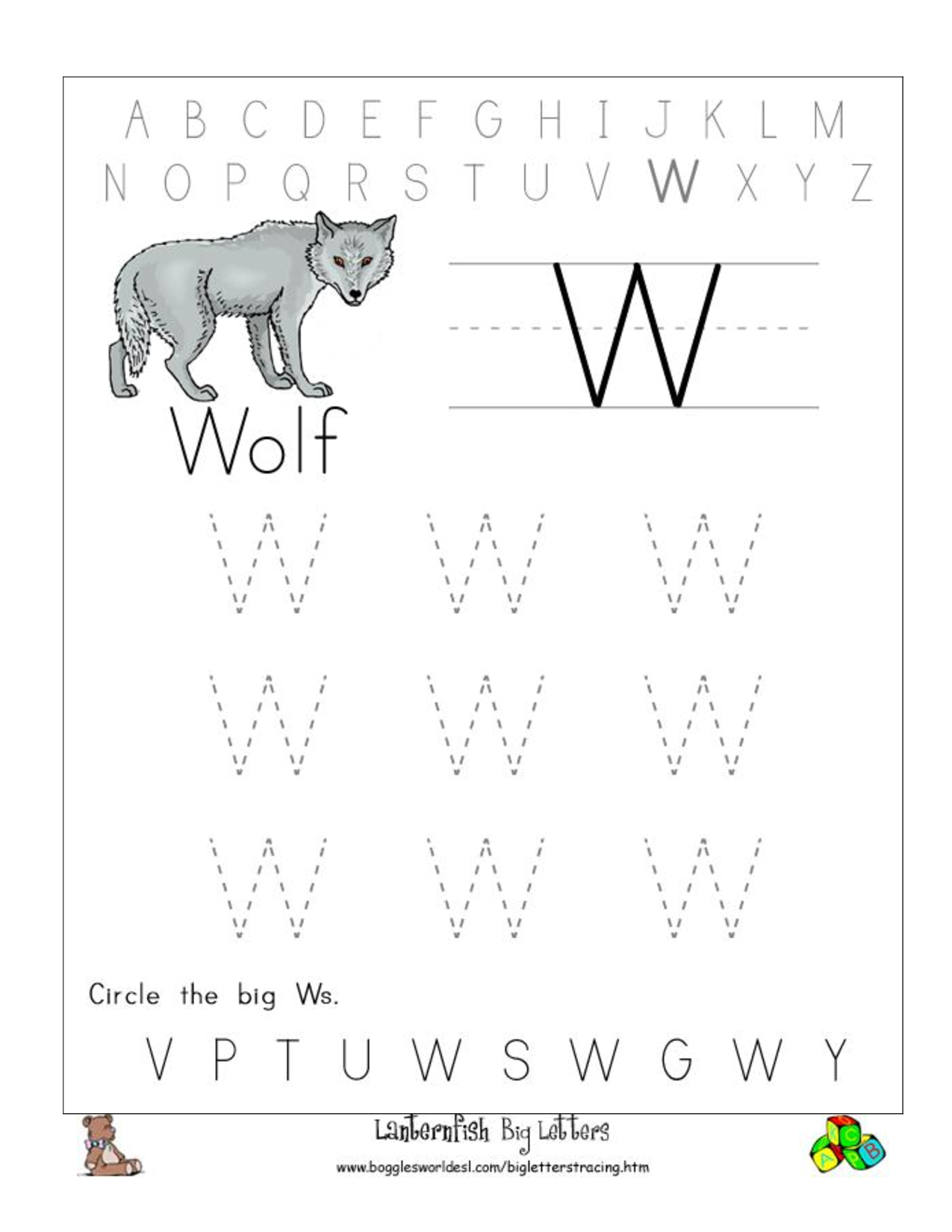 Prek Letter W Tracing Worksheet Dot To Dot Name Tracing Website