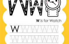 Premium Vector Trace Letter Alphabet W Exercise With Cartoon