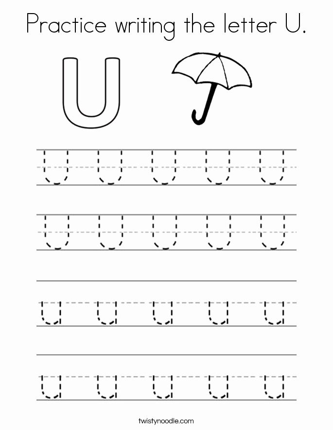 Preschool Letter U Tracing Worksheets In 2020 Writing Practice 