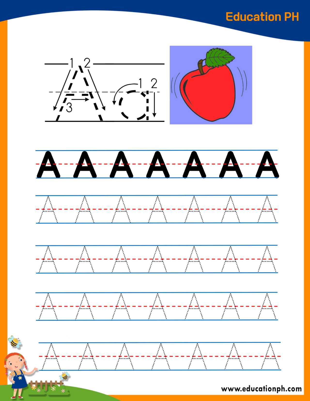 Preschool Worksheets Tracing Alphabet Education PH