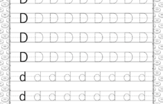 Printable Dotted Letter D Tracing Pdf Worksheet