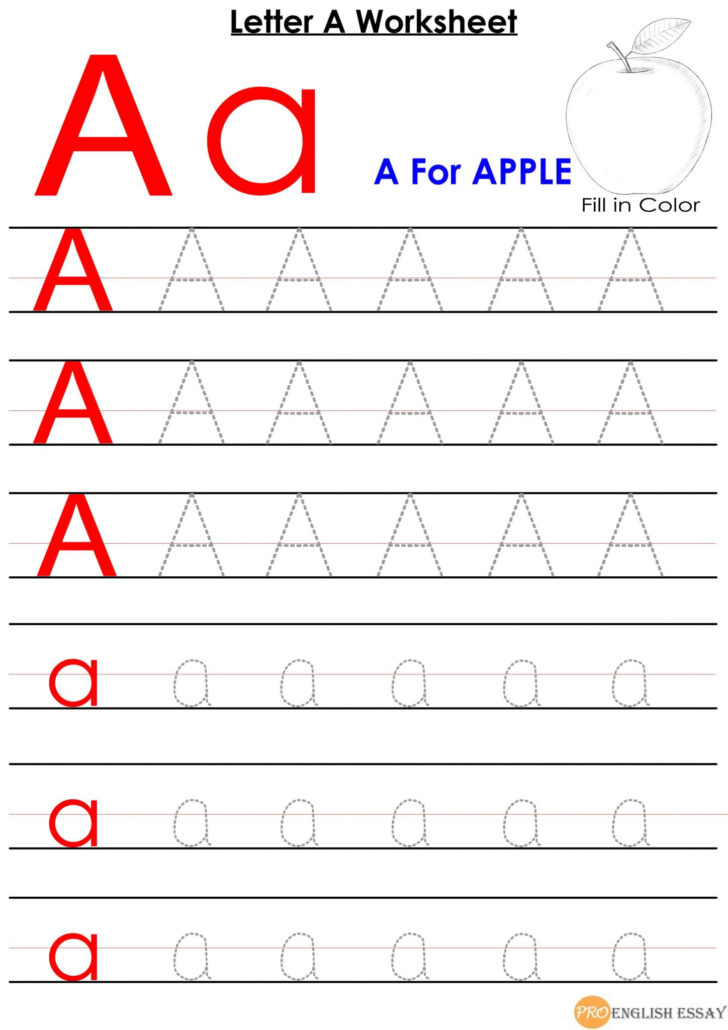Tracing Letter A Worksheets