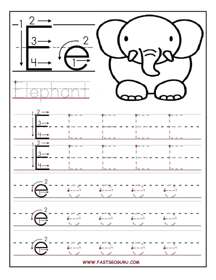 Letter E Tracing Page Preschool