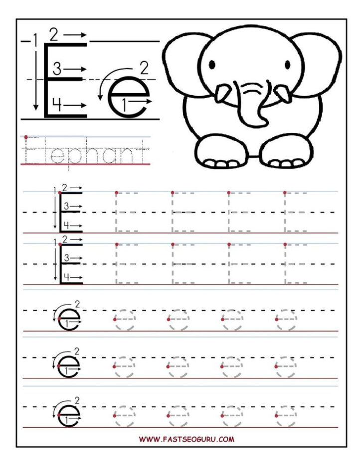 Tracing The Letter E Printable