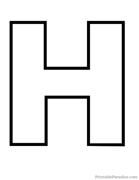 Large Printable Letter H