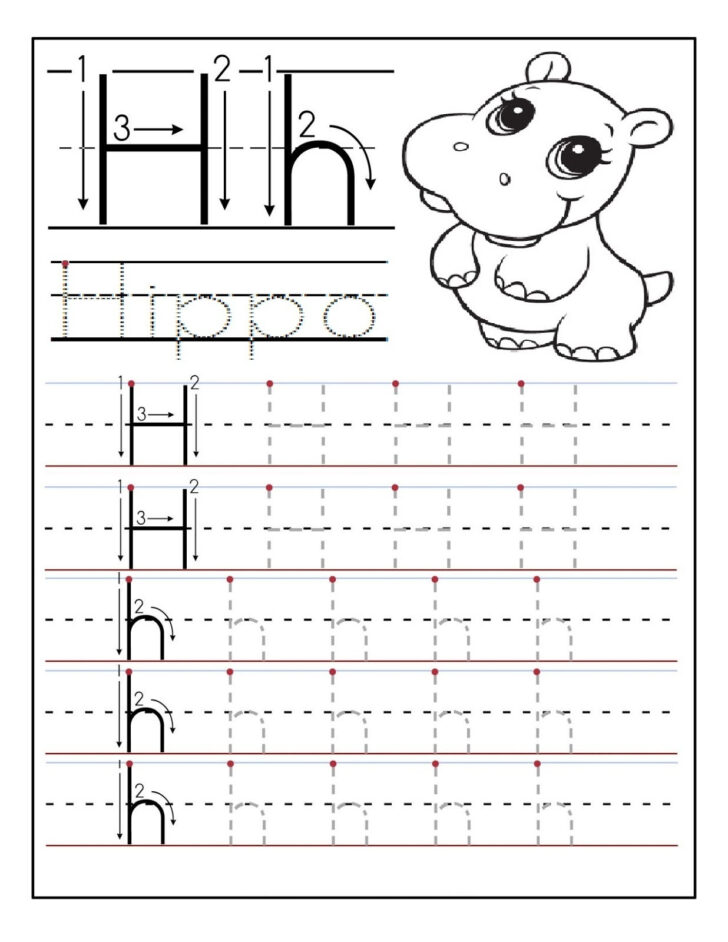 Tracing Letter H Worksheets Preschool