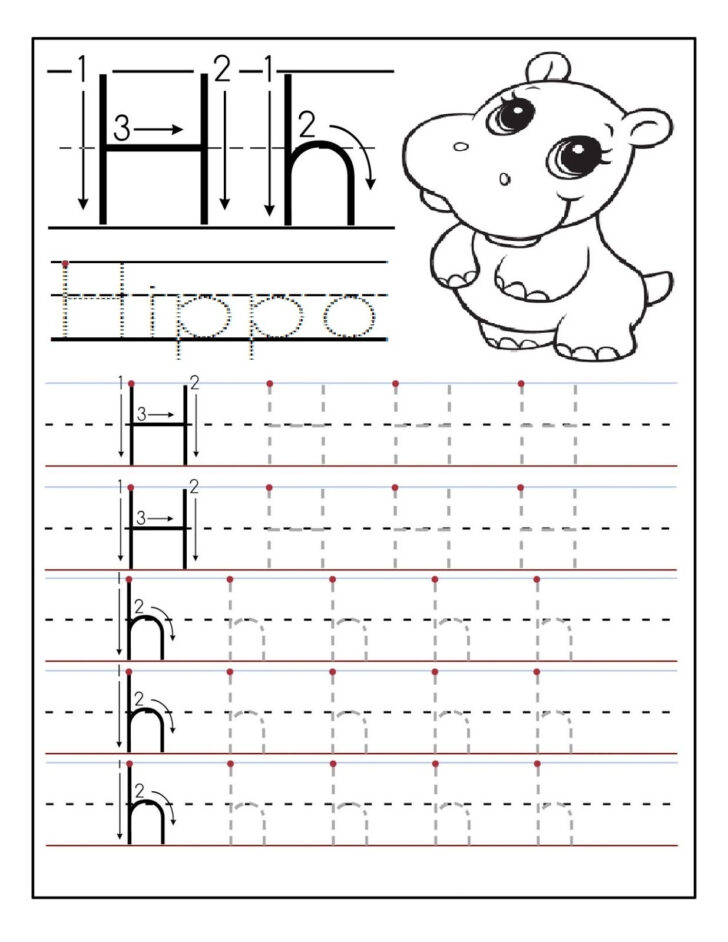 Letter H Tracing Worksheets Preschool