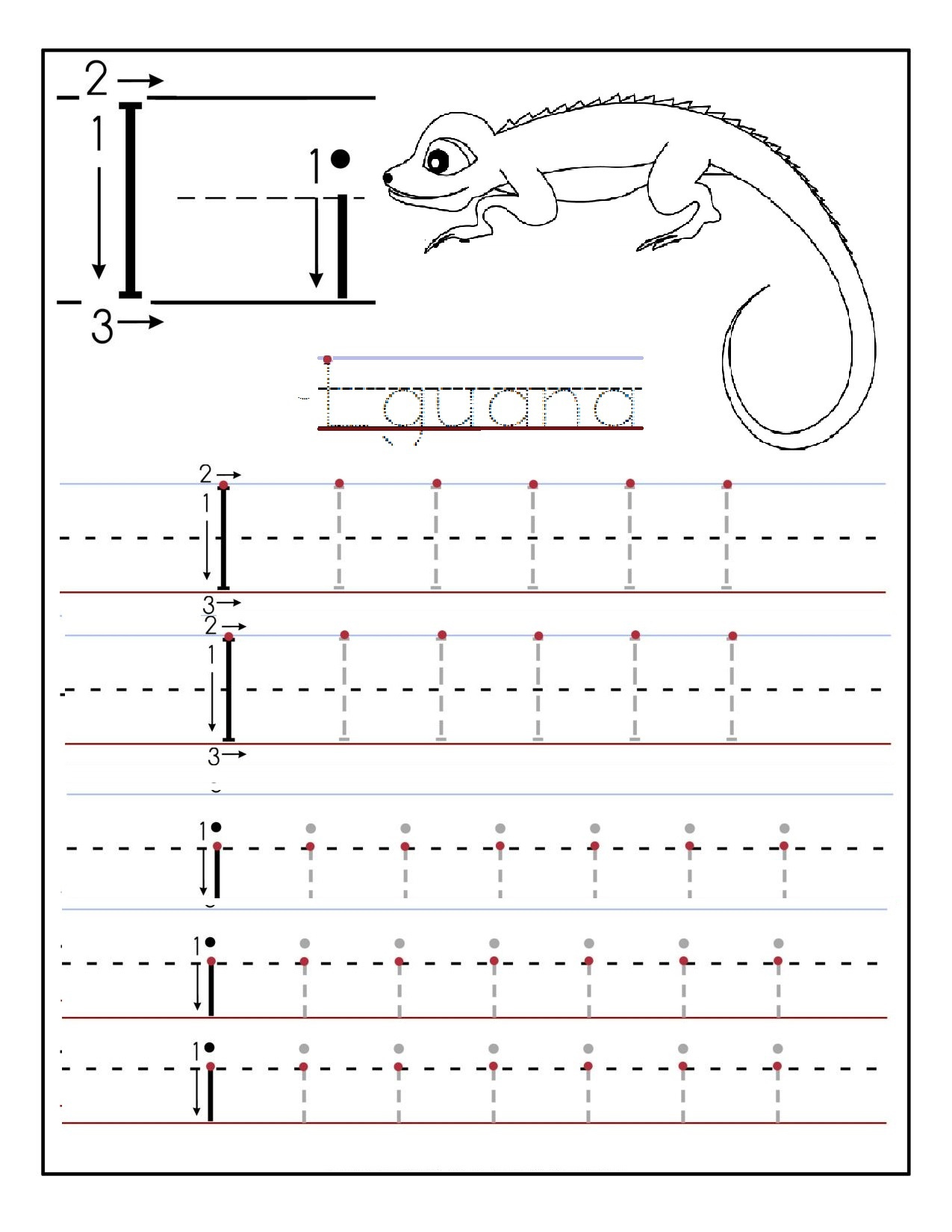 Printable Letter I Tracing Worksheets For Preschool Preschool Crafts