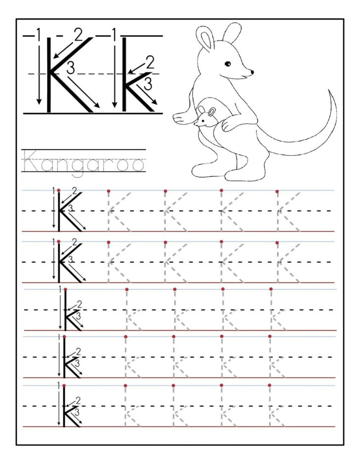 Tracing Letter K Worksheets