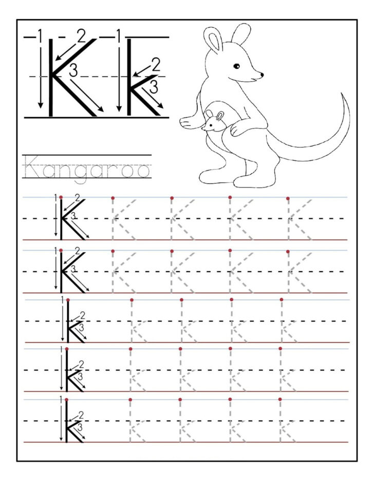 Letter K Tracing Worksheets Preschool