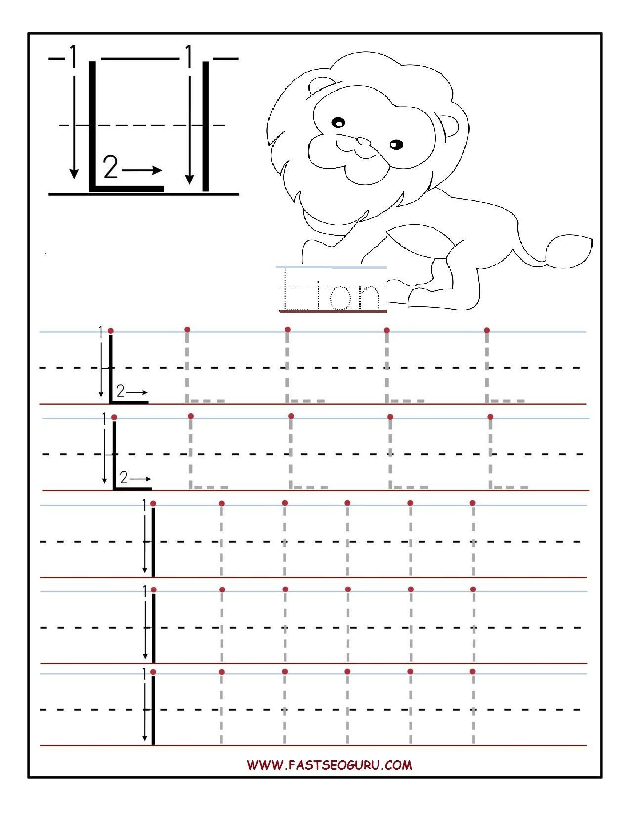 Printable Letter L Tracing Worksheets For Preschool Preschool Letters 