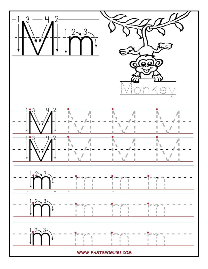 Letter M Tracing Worksheets For Preschool