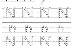 Printable Letter N Tracing Worksheet With Number And Arrow Guides