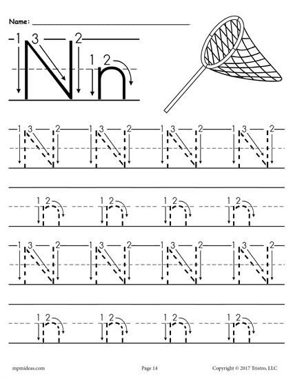 Tracing Letter N For Toddlers