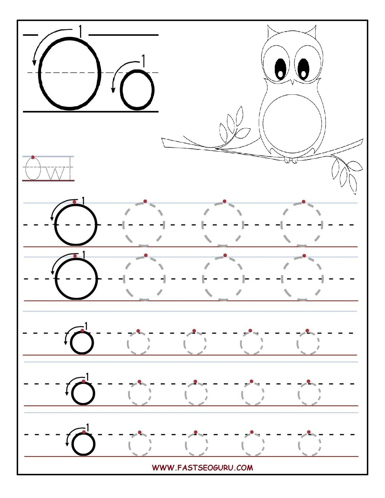 Printable Letter O Tracing Worksheets For Preschool Letter O 