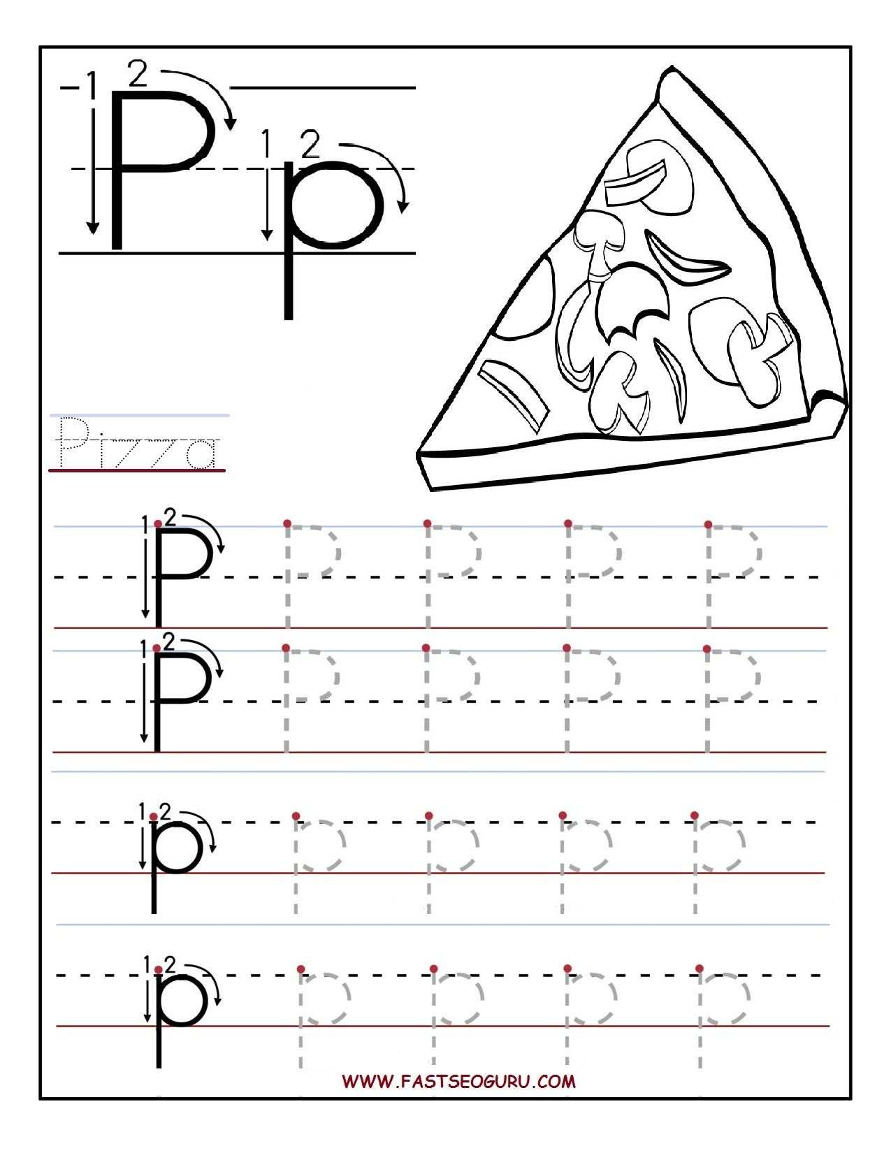 Printable Letter P Tracing Worksheets For Preschool jpg 1 275 1 650 