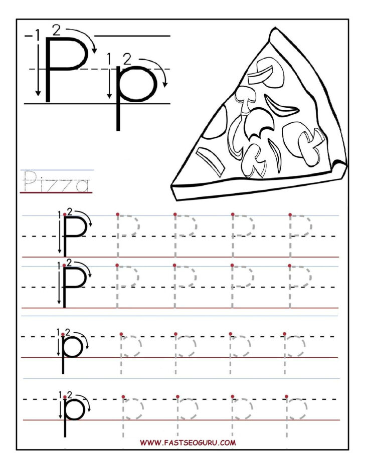 Letter P Tracing Worksheets For Preschoolers
