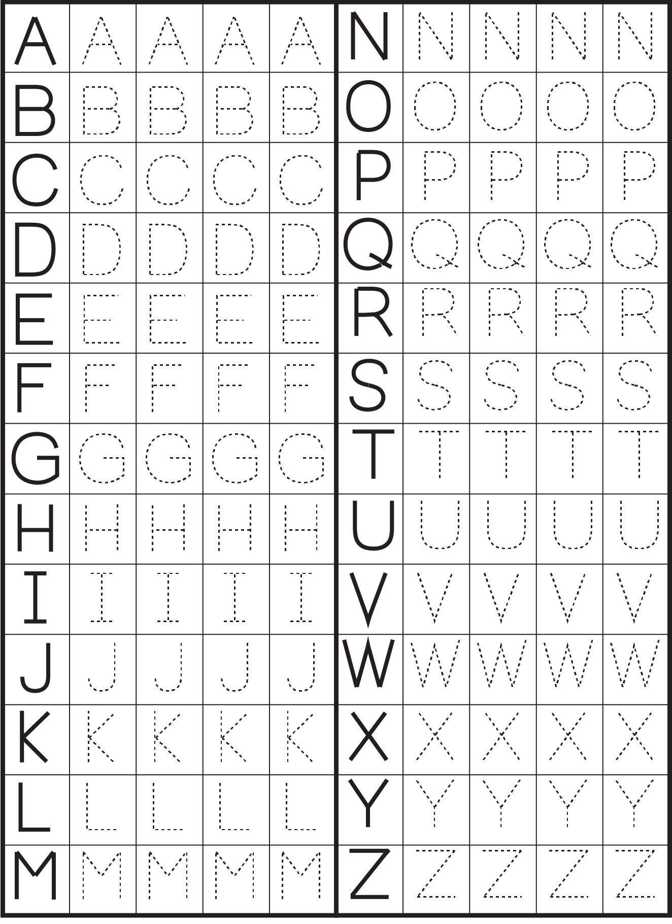 Printable Letter Tracing Worksheets For Kindergarten Preschool